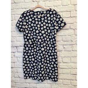 Old Navy Women's XL Navy Blue Daisy Floral Print Short Sleeve Casual Dress